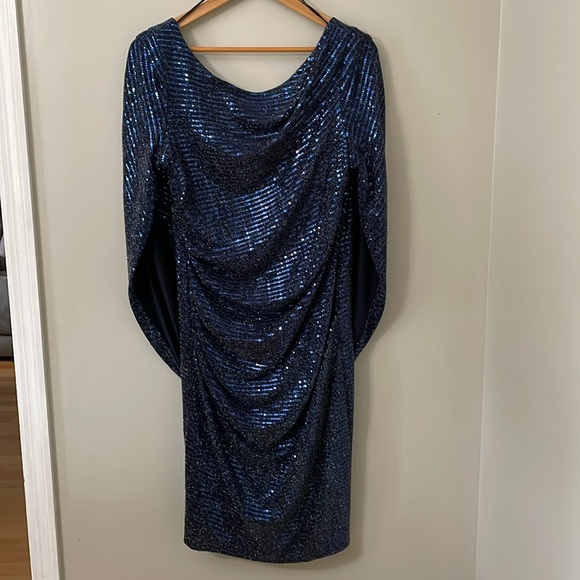 R&M Richards navy sequin dress size 14 - Picture 7 of 16